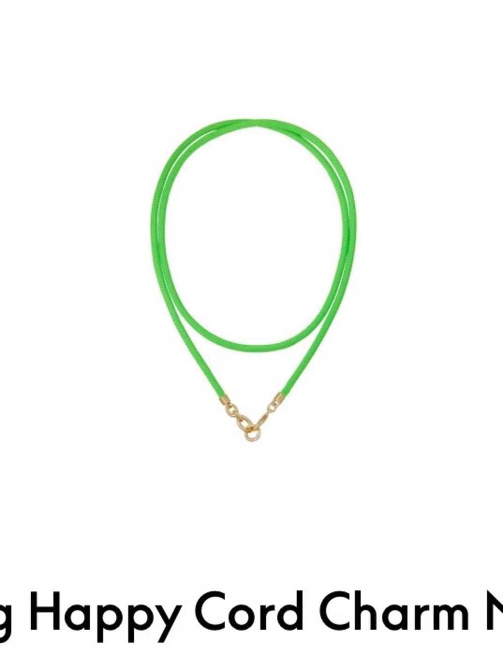 ROXANNE ASSOULIN The Happy Cord Charm Long Necklace Green Apple Without Charm
